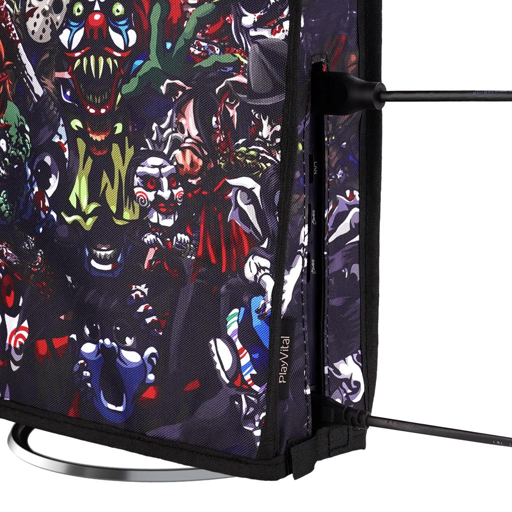Staubschutz-Musterdesign für PlayVital PS5 Slim Digital-Staubschutz aus Nylon für die neue Version der PS5 Slim Digital-Konsole (vertikal) Version,