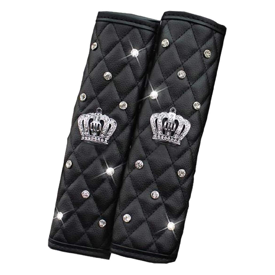 

Felimoa Накладки на ремень безопасности Корона Автомобильная кожаная накладка на ремень Стразы 2 шт.