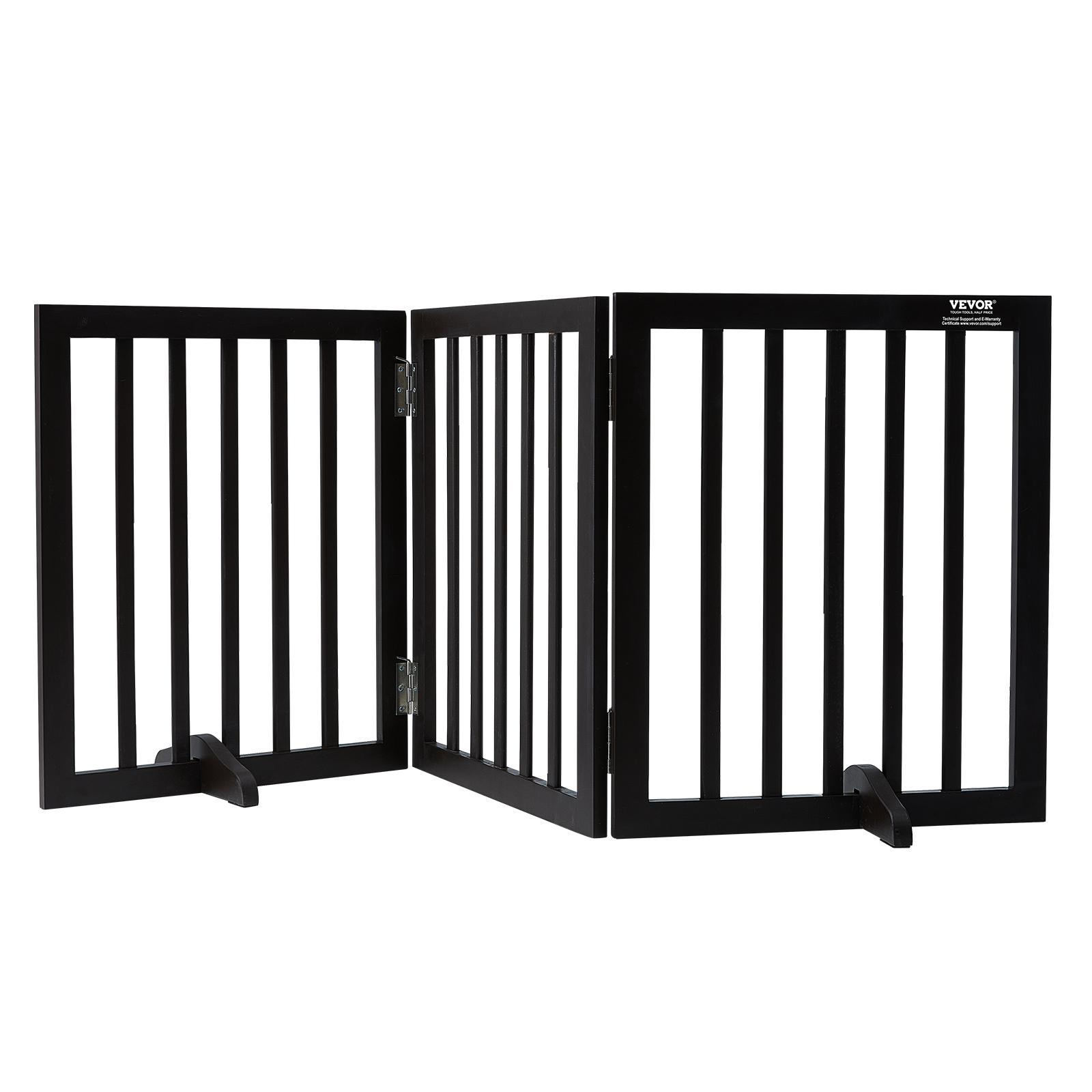

SucceBuy Free Standing Dog Gate Freestanding Pet Gate 3 Panels Foldable Dog Gate for Narrow Passageways Expandable Dog Barrier 60 Inches коричневый