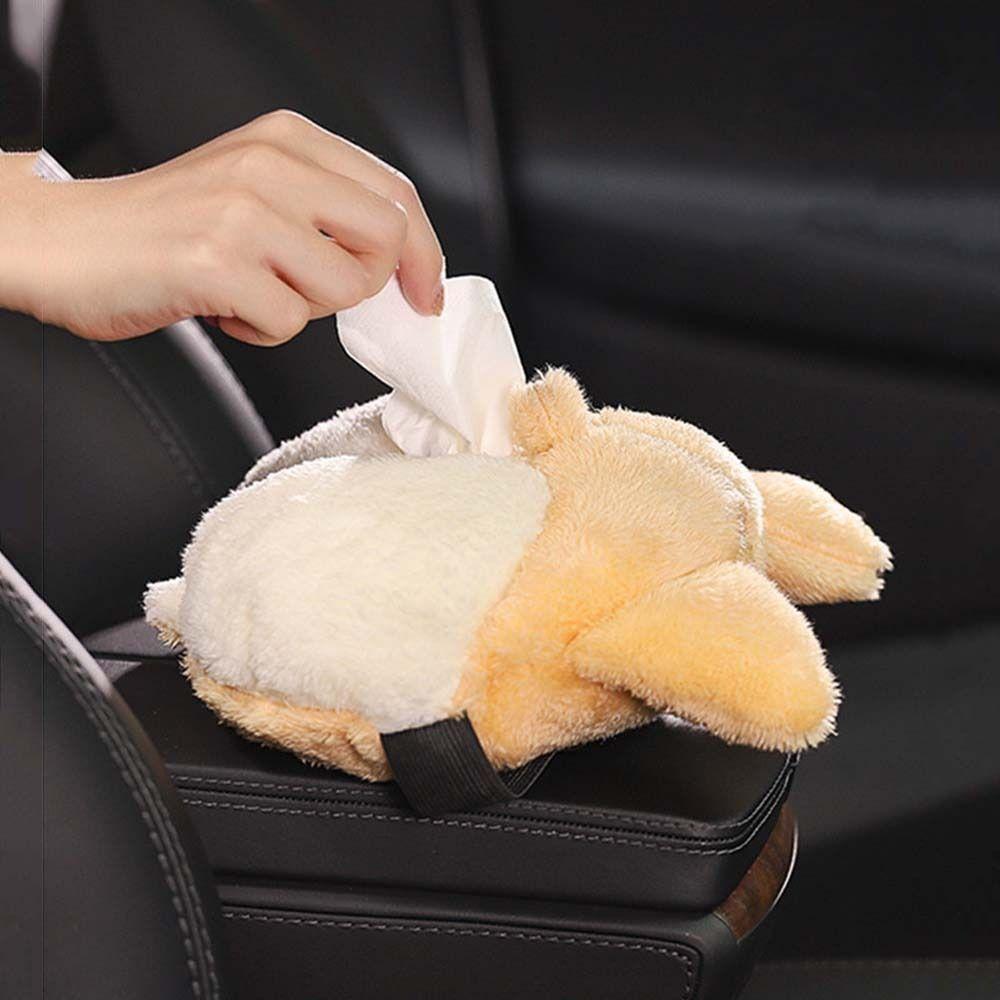 Plush Corgi Tissue Box Tissue Holder Paper Napkin Case Cute Corgi Ass Tissue Box  For Car Seat