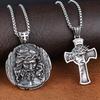 Stainless Steel Christian Jesus Cross Pendant Chain Trend Charm Crisscross Jesus Necklaces Men chains Jewelry Gift