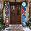 2D Flat, 2D Flat - 2D Flat, 2D Flat - 2D Flat Printing 2pcs Christmas Cardinal Winter Scene Vertical Couplets Banner Decoration, Hanging Front Door De