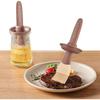 20cm Pastry Brush with Glass Oil Bottle 200ml Oil Bottle with Brush Heat Resistant No Smell(Brown)  -Sy