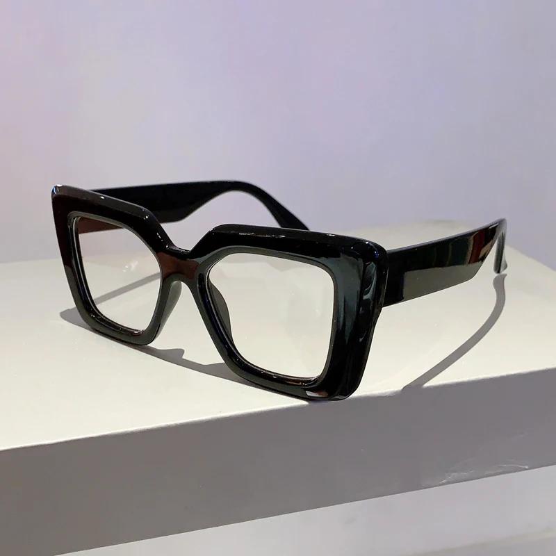 Trendy Women Glasses Frame Stylish Square Brand Design Eyewear Oversize Eyeglasses for Decoration Photograph