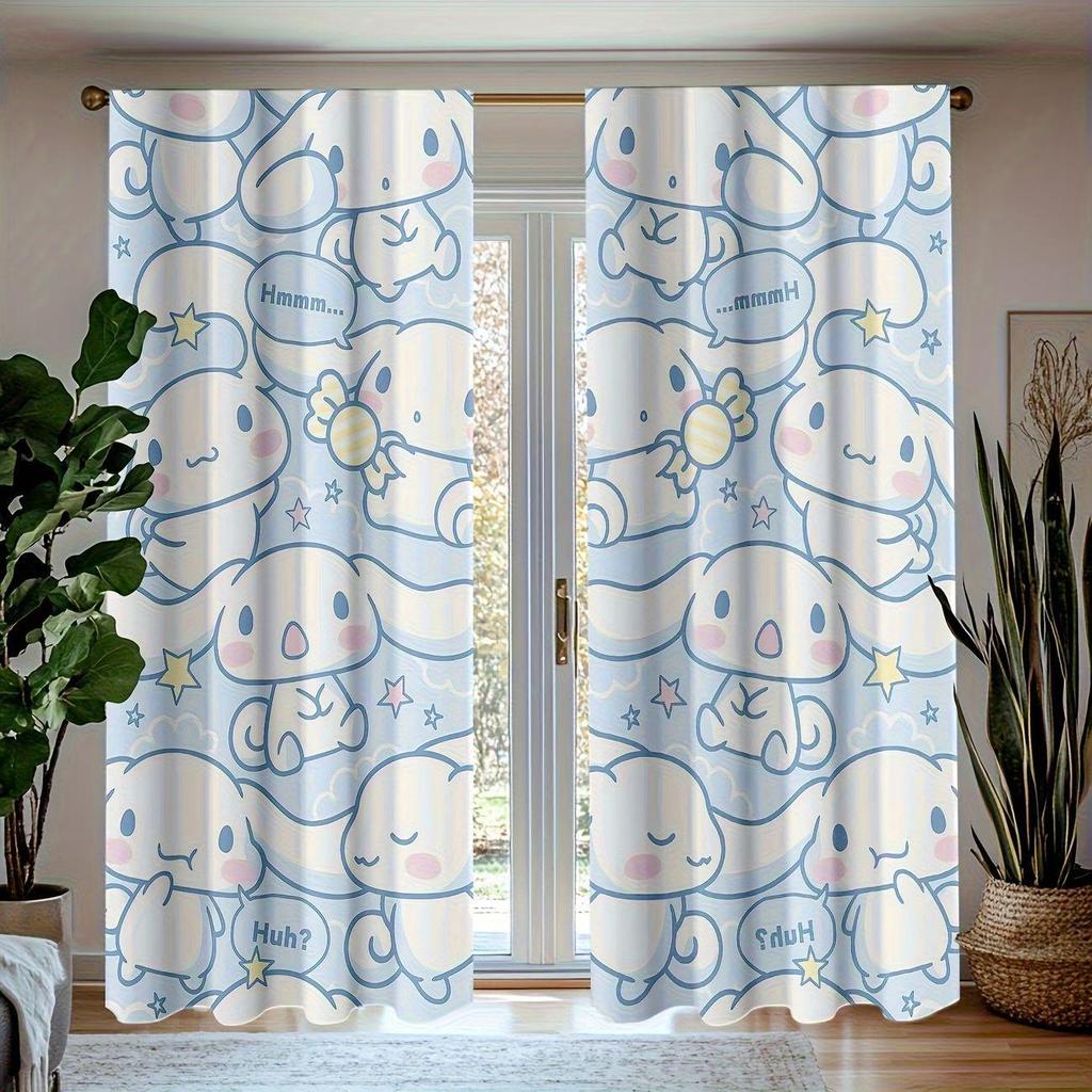 Adorable Anime Dog Blackout Curtains for Bedroom, Kitchen, and Bathroom
