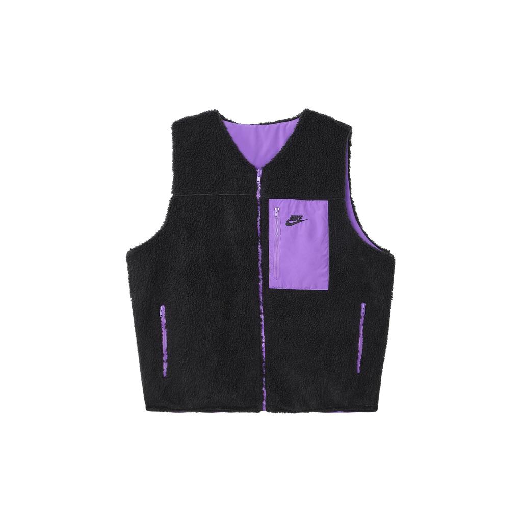Nike Reversible Fleece Vest With Logo Print And Pocket Detail Men Vest Purple DQ4879-010