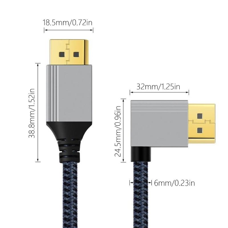 4K 60Hz Video Cable Fast Speed Braided with Male To Male Extension Connectors for Computer Graphics