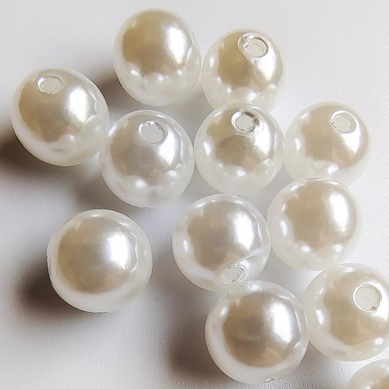 6/8/10/12mm Helle Weiße Imitation Perlen für DIY Schmuck Halsketten Herstellung