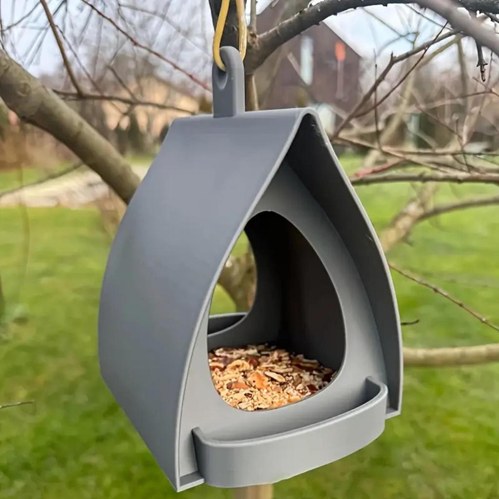 Bird Feeder Open Design Decorative Station Hut Shape Hangable Mounted Outdoor Bird Feeder For Outside Garden Winter Balcony