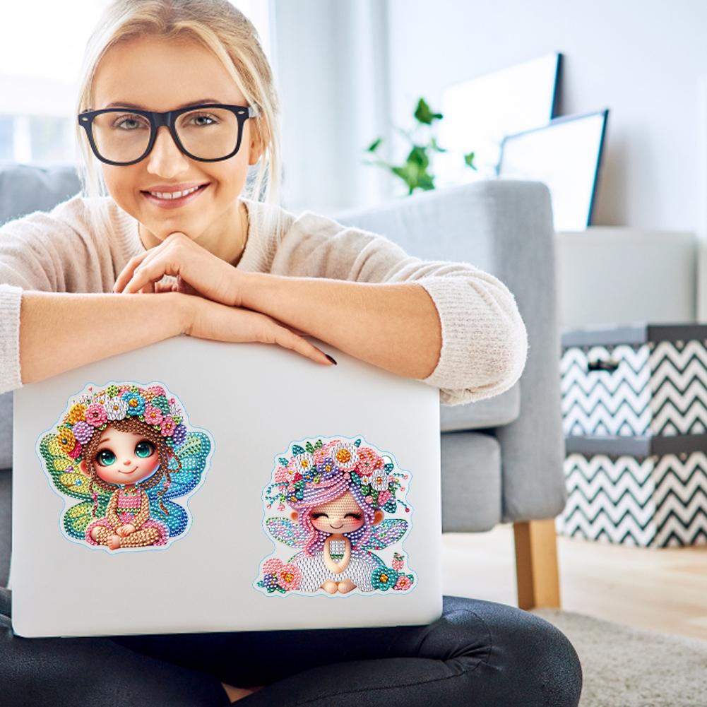 8 Stück 5D Diamantmalerei Sticker Set Cartoon Diamantkunst Sticker Diamant Mosaik Sticker für Anfänger Erwachsene DIY Basteln