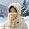 Winter Balaclava Fleece Hat for Women Hooded Scarf Mask Ear Warmer Thick Thermal Cap Integrated Neck Gaiter Winter Hat
