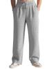 European Striped Wide-Leg Men's Casual Ribbed Drawstring Trousers: Large Size, Spring-Autumn, Straight-Leg, Loose Fit.