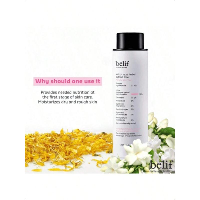 belif Witch Hazel Extract Toner,200ml,Botanical Facial Toner Hydrates Dry & Dull Skin,Apothecary Herbs Soothe And Balance