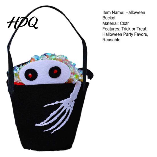 Halloween Candy Bucket Trick or Treat for Kids Pumpkin Face Ghost Bat Cat Storage Container Snack Basket Holder with Handle Party Favors Lightweight
