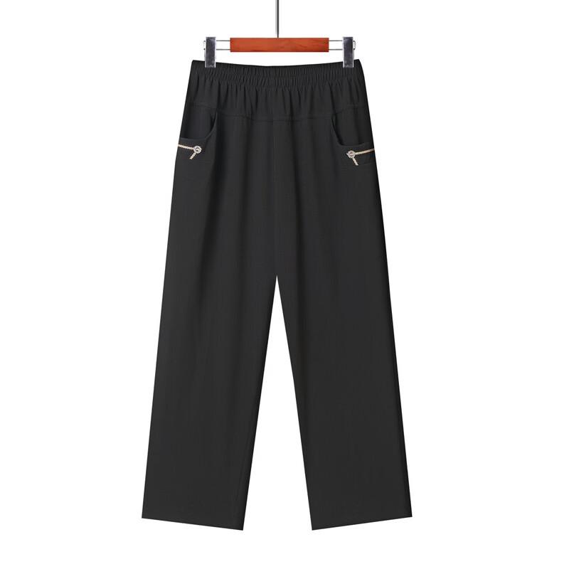 YUZHAOLIN Women's Spring/Summer Elastic High-Waist Straight-Leg Pants