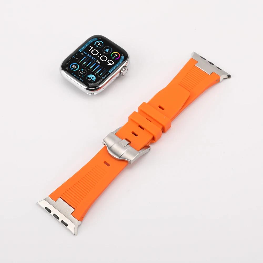 Soft Silicone Strap for Apple Watch Ultra 3 2 49mm 46mm 45mm 44mm Rubber Band for IWatch Series 11 10 9 8 7 6 5 SE 3 2 Bracelet