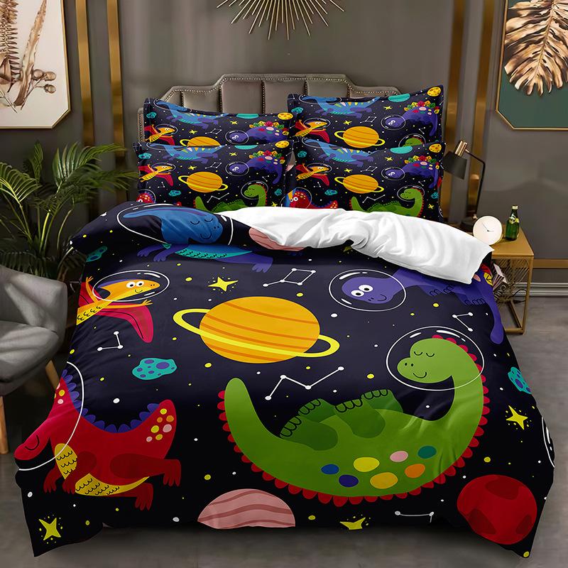 3D Space Cartoon Pattern Bedding Set Kid Boys Baby Quilt Cover Pillowcase 2/3pcs Single Double Bed Cover Gift Bed Set