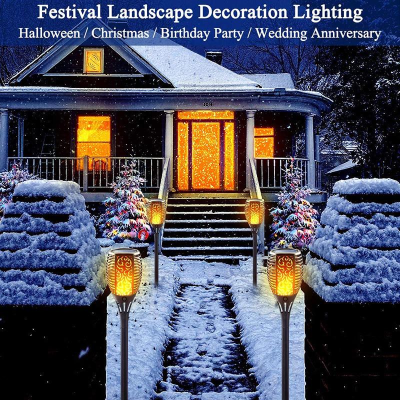 1pcs Solar Flame Ground Plug Light, 12led Torch Light, Outdoor Courtyard Garden Decoration Landscape Light, Waterproof Lawn Light