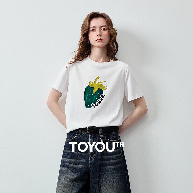 Chuyu Women s 5A Antibacterial Strawberry Print T-shirt L белый