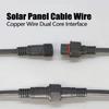 Black Solar Extension Cable Double Hole Copper Wire Solar Panel Cable Wire Weatherproof Flexible Outdoor Extension Leads