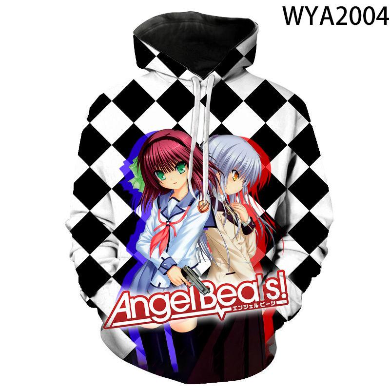 New Casual Angel Beats Men Women Children Sweatshirts 3D Printed Pullover Hoodies Long Sleeve Boy Girl Kids Streetwear Jacket
