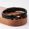 Creative for Son Perfect Gift Stainless Steel r Bracelet Leather Infinity Charm Multi-Laye 2pcs(Bracelet+Card) Elegant