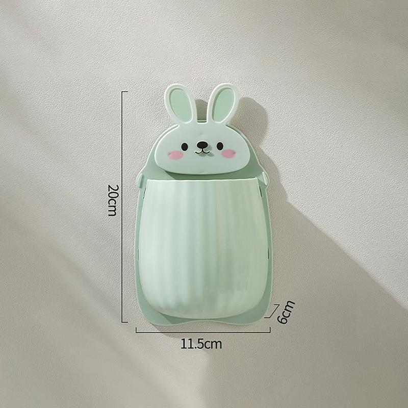 Niedlicher Cartoon Hase Zahnbürstenhalter Badezimmer Wandmontiert Make-up Aufbewahrungsbox Stanzfreies Regal Heimbehälter Organizer