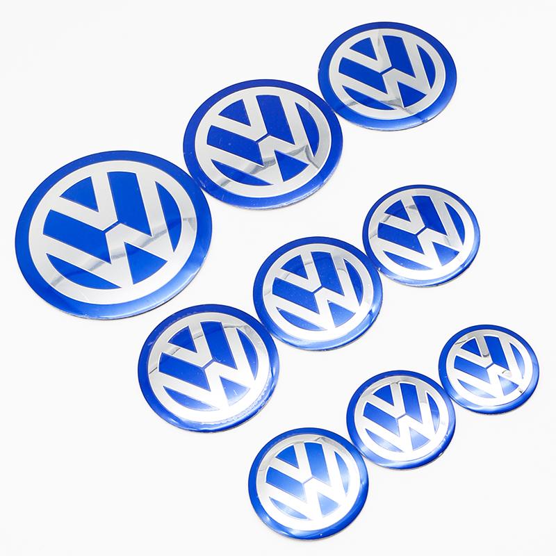 xyz1 For VW Golf 4 5 6 7 Polo GTI Passat 4Pcs 56/60/65/70/75/80/90/100/120mm 3D Car Wheel Stickers Center Hub Cap Emblem Badge Decal