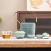 Celadon travel tea set portable storage outdoor one pot three cups car tea small set business souvenir