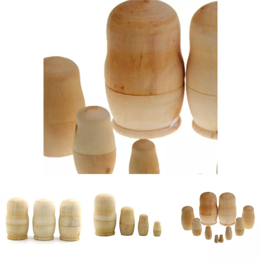 Beautiful Five Layer Russian Nesting Dolls Crafted From Natural Wood For Diy Projects