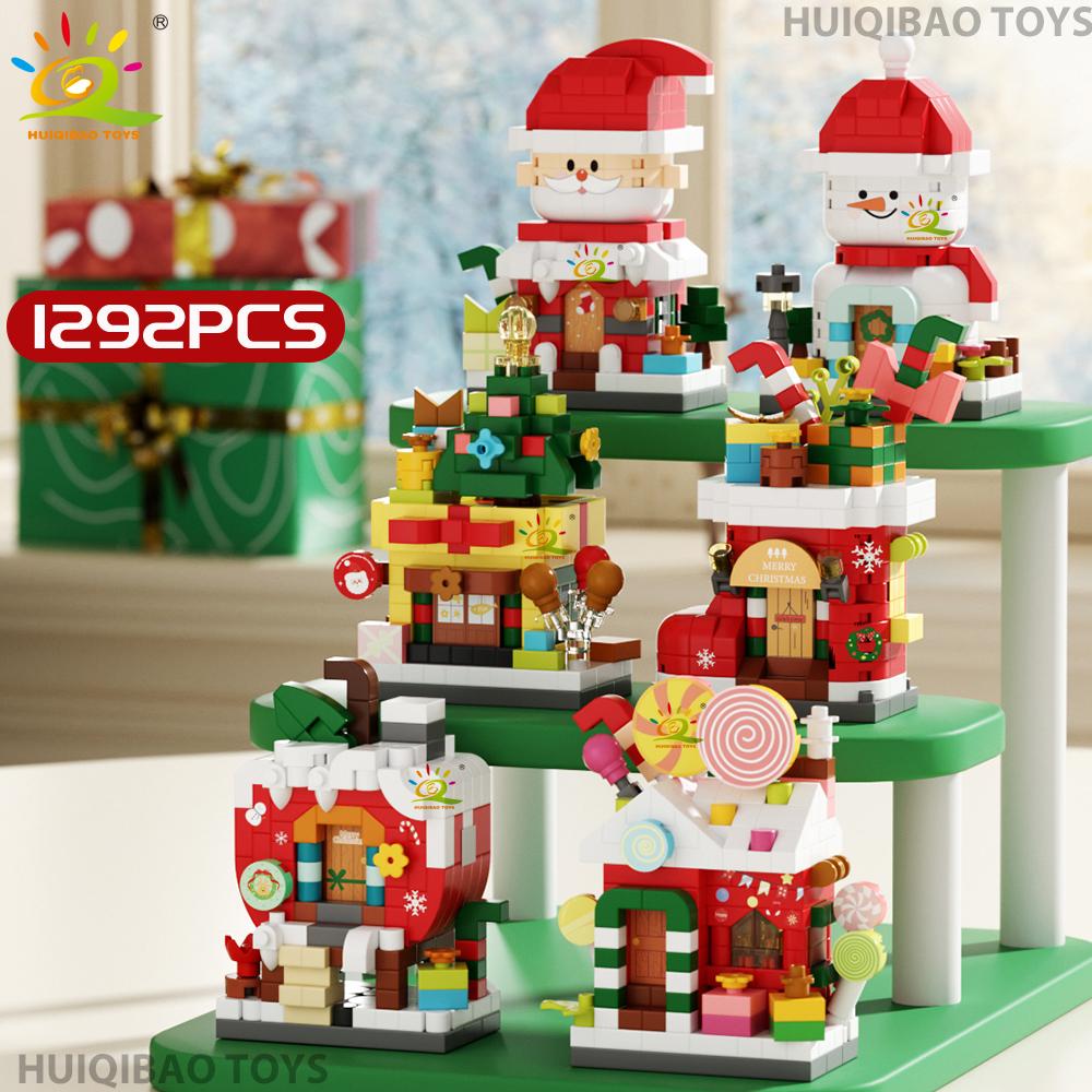 Bożonarodzeniowy Domek Deserowy Drzewko Święty Mikołaj Model Klocki Budowlane DIY Klocki Zabawki dla Dzieci Dorosłych Ozdoba na Biurko Prezent