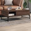 VidaXL Coffee Table, End Table with Adjustable Legs, Side Table Living Room Interior, Modern, Oak 845395
