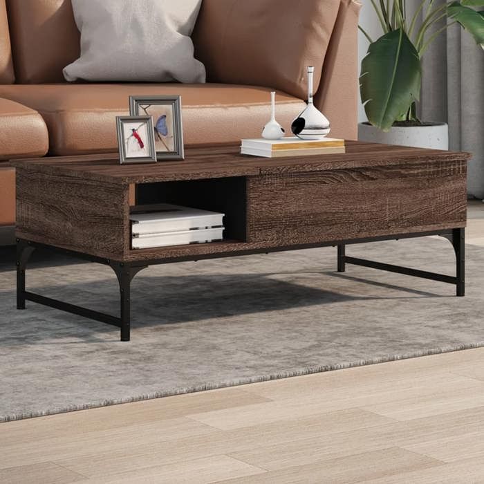 VidaXL Table Basse, Bout de Canapé avec Pieds Réglables, Table d'Appoint Salon Salle de Séjour Intérieur, Moderne, Chêne 845395