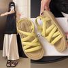 2025 Summer New Outer Wear Beach Sandals Fairy Platform Sandals Round Head Roman Sandals Female
