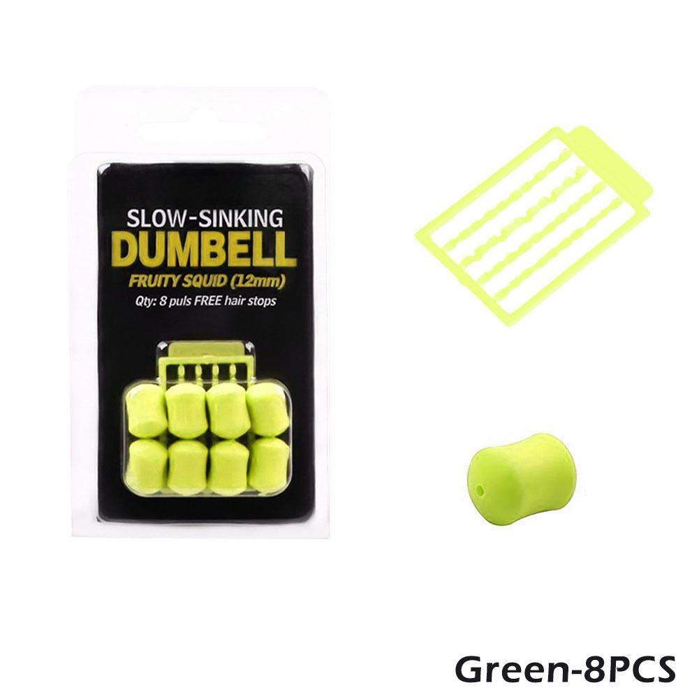 

8/12PCS Carp Fishing Bait With Baffle Slow-Floating Dumbbell Shape Bait Artificial Corn Reverse Bottom Fishing Lures 8pcs-1.4cm зелений