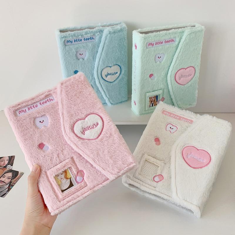 Korean Style A5 Sweet Plush Photo Album Love 3 Inch Small Fresh Collect Book For Girls Star Chasing Card Binder