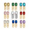 Temperament Simple Color Imitation Gemstone Stud Earrings Women, Retro Personalized Metal Chain Earrings