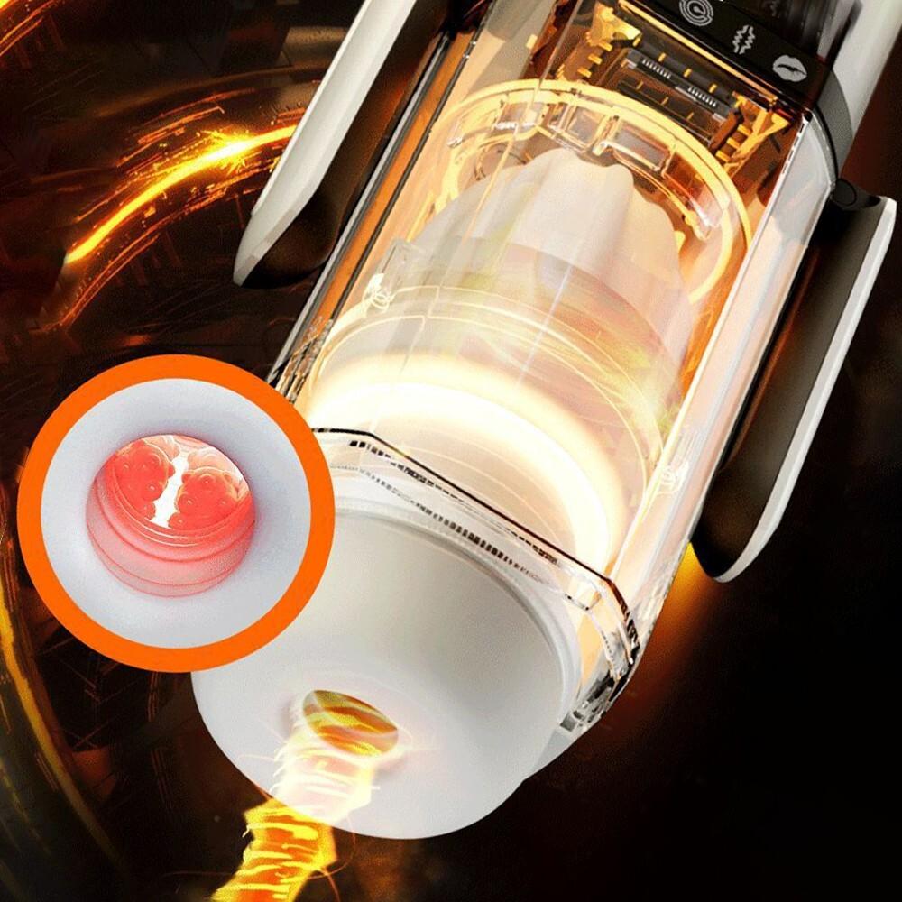 Männlicher Masturbator Becher Stoßender Saugender Vibrator Doppelte Griffe Penis Pumpe Taschentasche App-Steuerung Penis Trainer Sexspielzeug für Männer