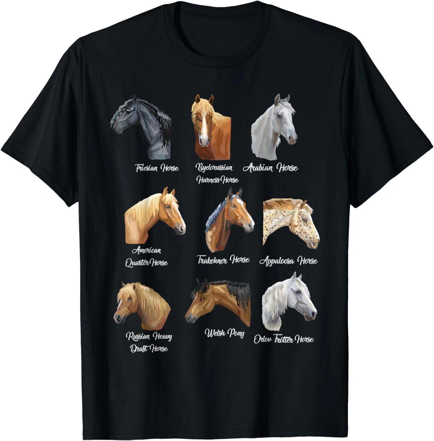 

Horse Breeds Equestrian horseback riding gift for girls Gift Unisex T-Shirt 4XL