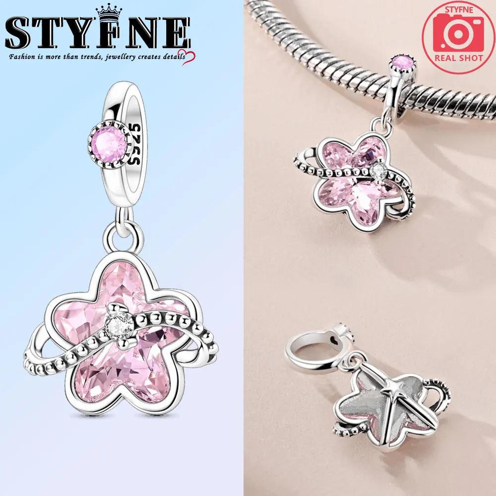 

Copper Pink Dolphin Rose Love Puppy Charms Bead Cat With Star Pendants Fit Original Women Bracelet Jewelry Gift