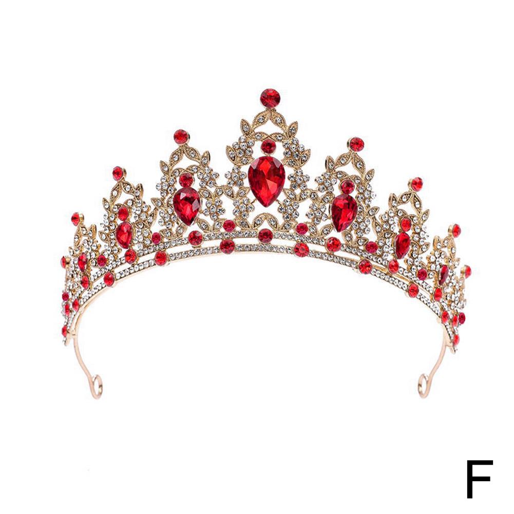 

Корона принцессы хрустальная тиара аксессуары для волос для девочек атмосфера корона элитный подарок на день рождения за R0N9 Red-1pcs