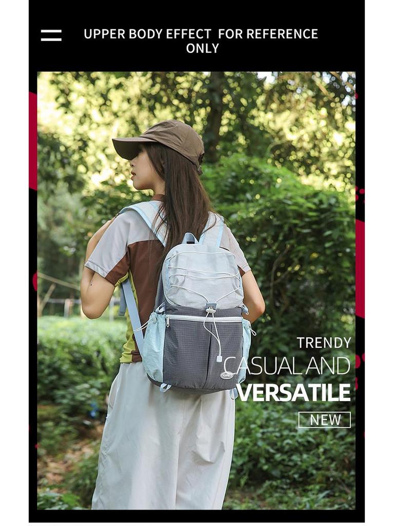 Color Block Outdoor Backpack Lightweight Retro Travel Bag for Hiking, Mountaineering, Picnic, and School - Women's Small Backpack