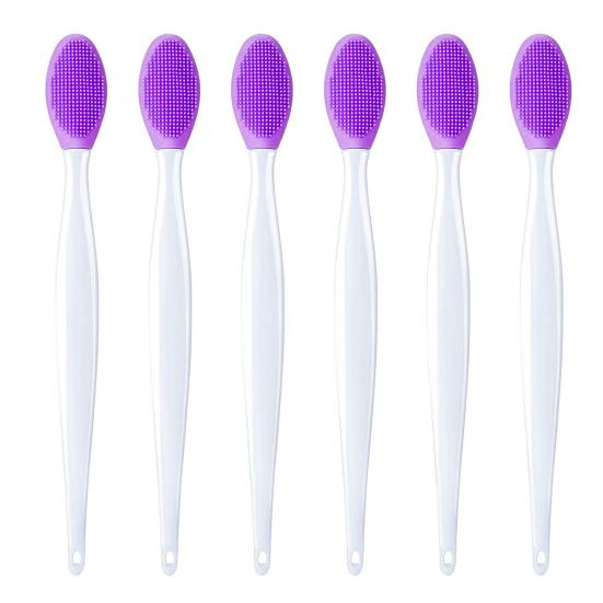6Pcs Silicone Nose Brush Soft Silicone Double-Sided Face Cleanser Exfoliating Blackhead Remover Gentle Skin Care Tool for Sensitive Skin Lip Care And
