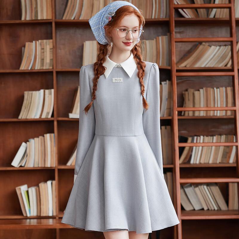 

Bailuyu Elegant A-Line Contrast Trim Mini Dress L