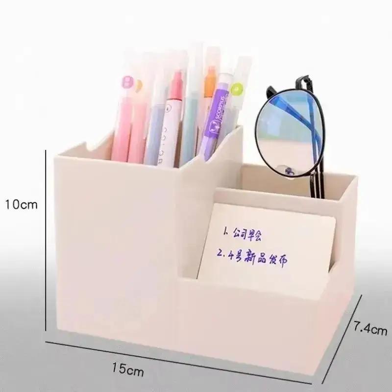 New Stationery Pen Desk Holder Desktop Mobile Phone Holder Organizing Box Simple and Large Capacity Office Storage Supplies
