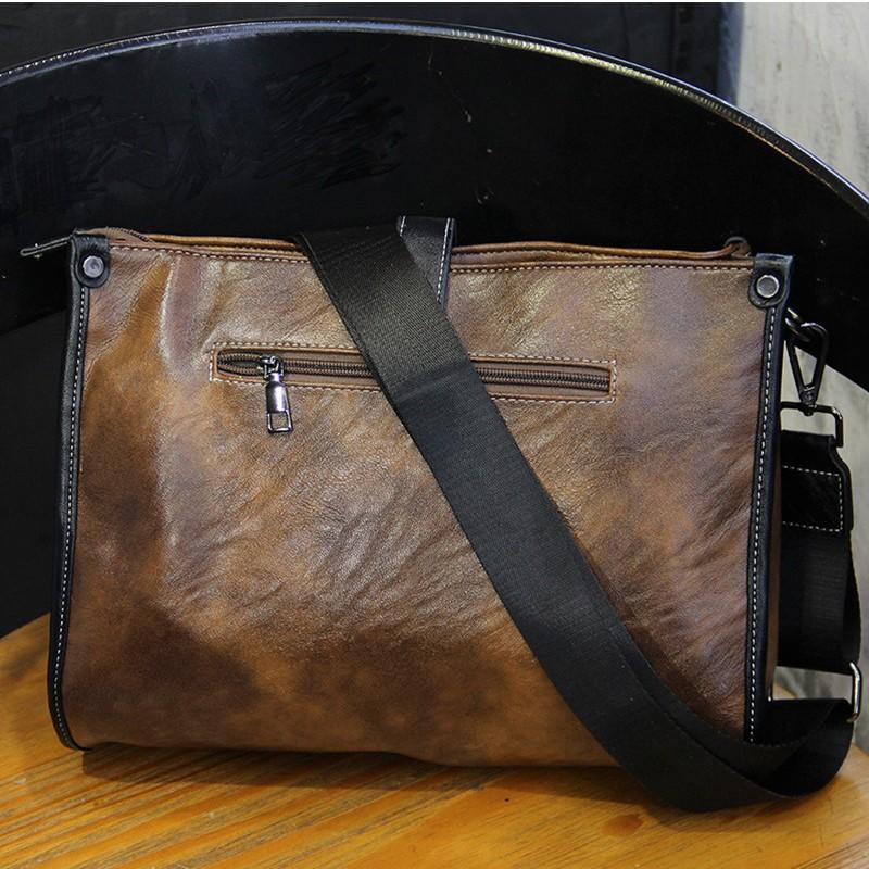 TS JYL laptop bag,New Trend Men Crossbody Bag Vintage Simple Commuter Satchel iPad Bag