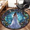 Princess Starry Sky Flower Round Rug Nonslip Area Rug Office Chair Mat Carpet For Living Room Bedroom Home Decor