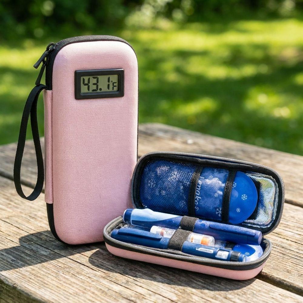 Waterproof Insulin Vial Cooling Bag Thermometer Display Thermal Insulated Insulin Cooling Storage Case Dust-Proof