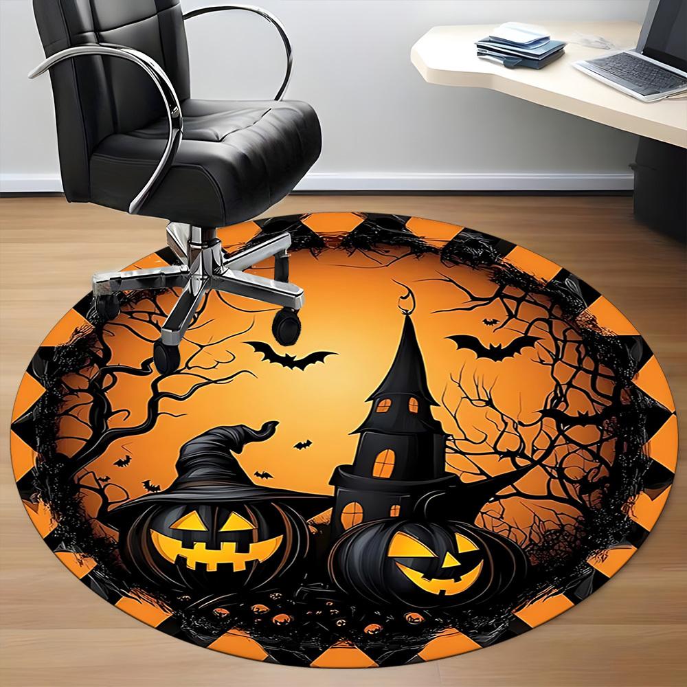 1 Stück Halloween-Kürbisse Stuhlteppich für Büro Rutschfest, Leicht, Maschinenwaschbarer Teppich für Büro, Schlafen, Zimmer - Feiertagsdekoryy251009117