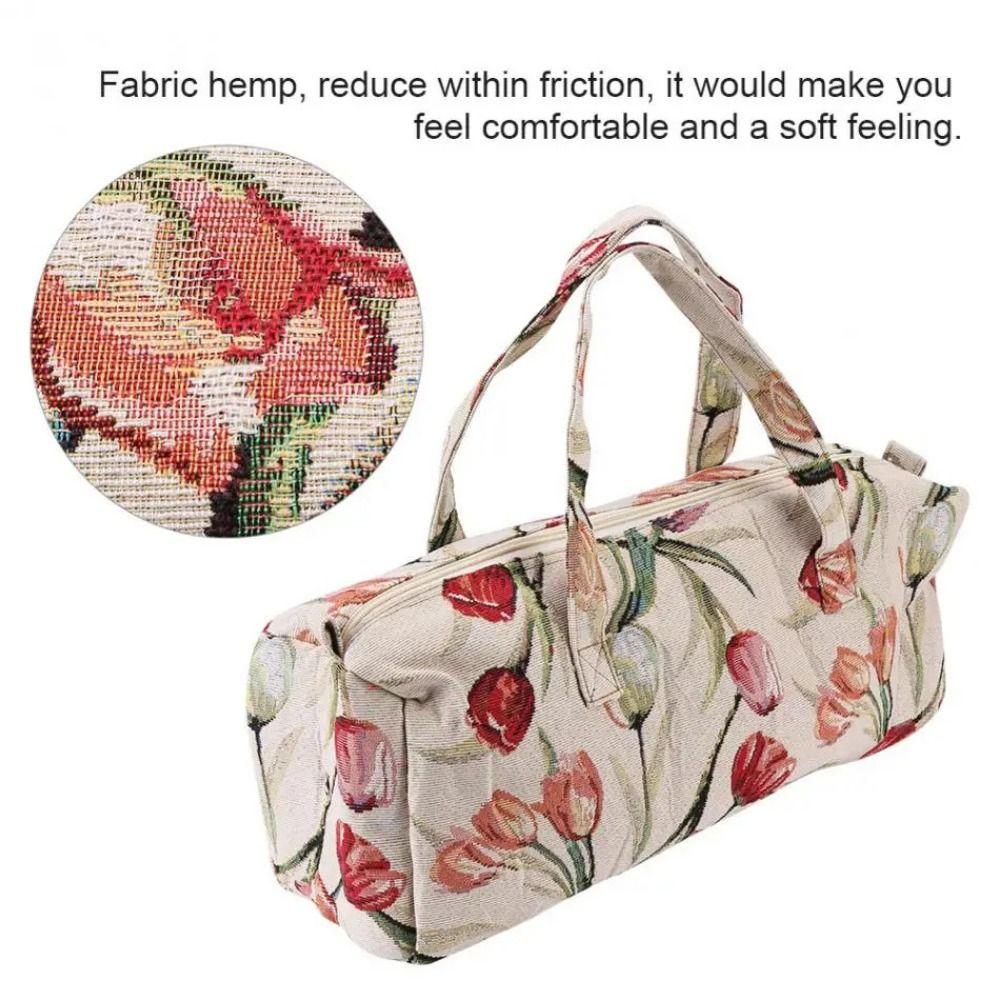 Tulip Flower Women's Hand Luggage DIY Knitting Needles Storage Bag Ladies Travel Bags Men